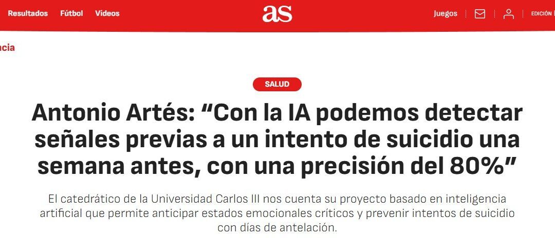 eB2 en el Diario AS: Hablando de tecnología y prevención del suicidio