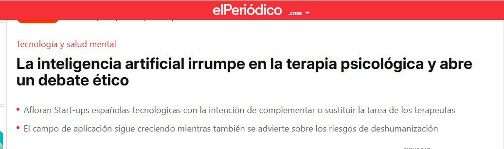 eB2 en El Periódico: El debate ético que necesitamos sobre IA en salud mental